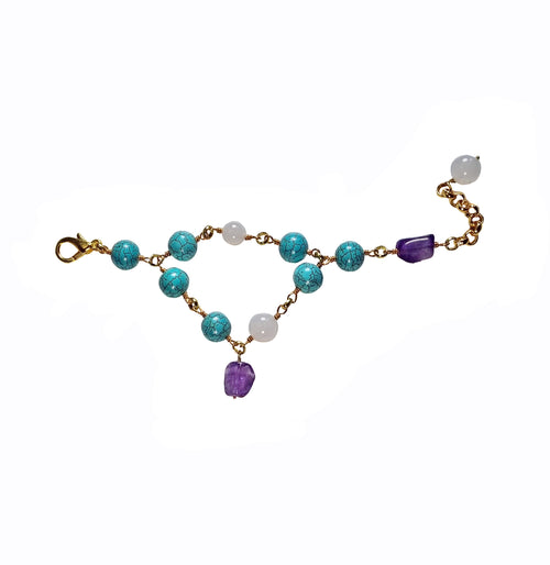 Markella Turquoise and Amethyst Bracelet