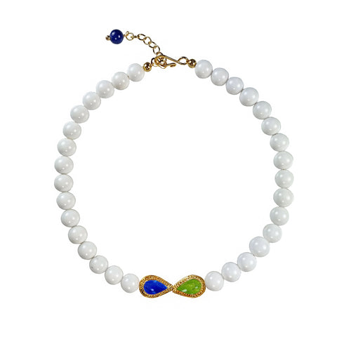 ZENA Crystal pearl collar necklace