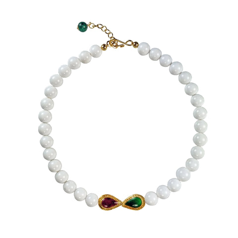 ZENA Crystal pearl collar necklace
