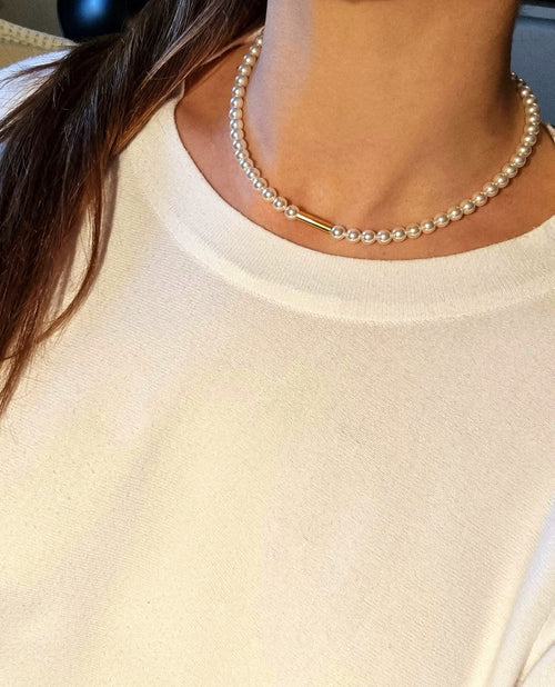 NENE crystal pearl choker