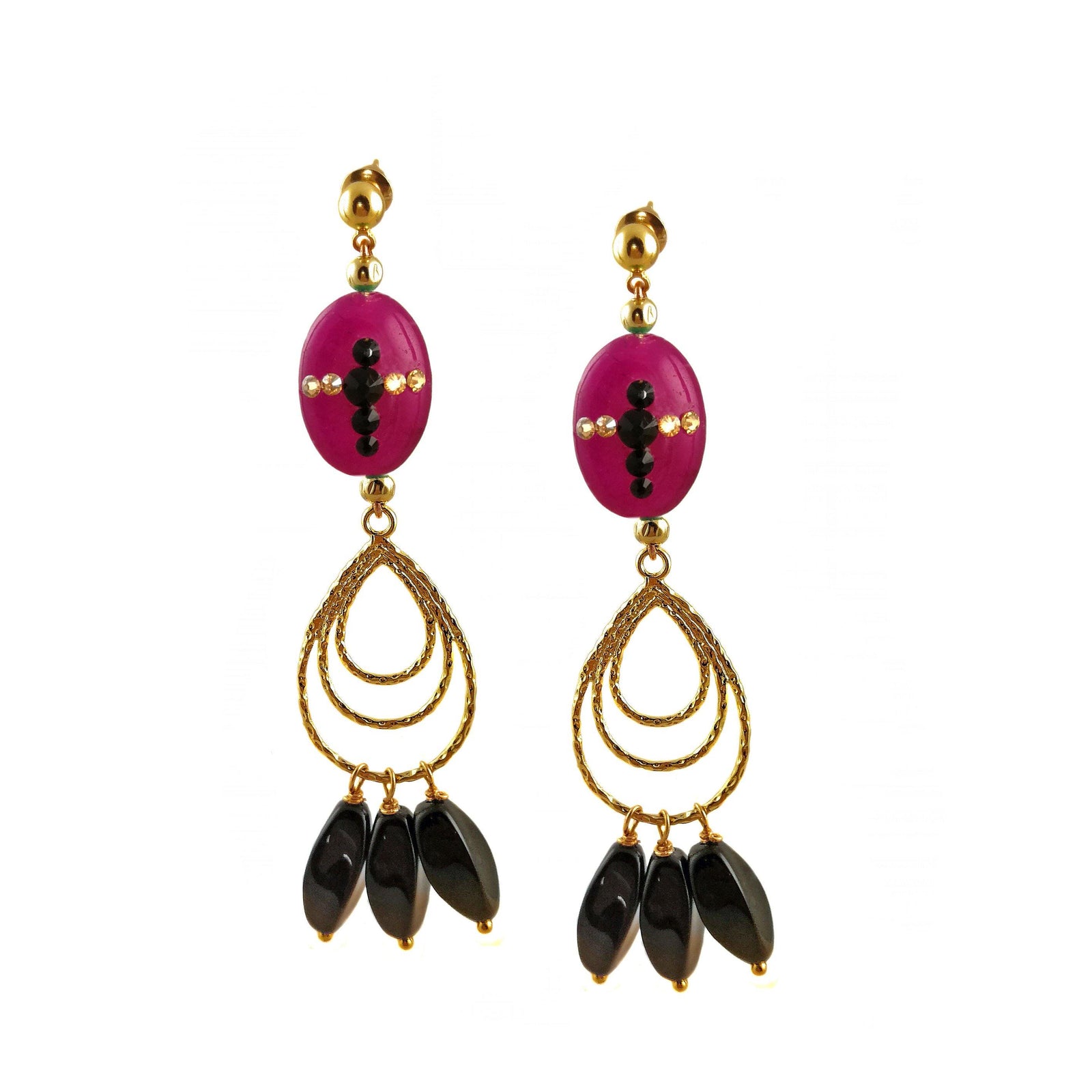 ANASTASIA Earrings fuxchia -maria-moyseos