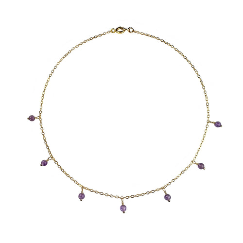 ELEANA amethyst short Necklace - MARIA MOYSEOS JEWELLERY BOUTIQUE