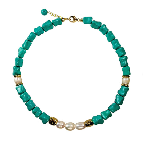 ERIETA turquoise pearl Choker