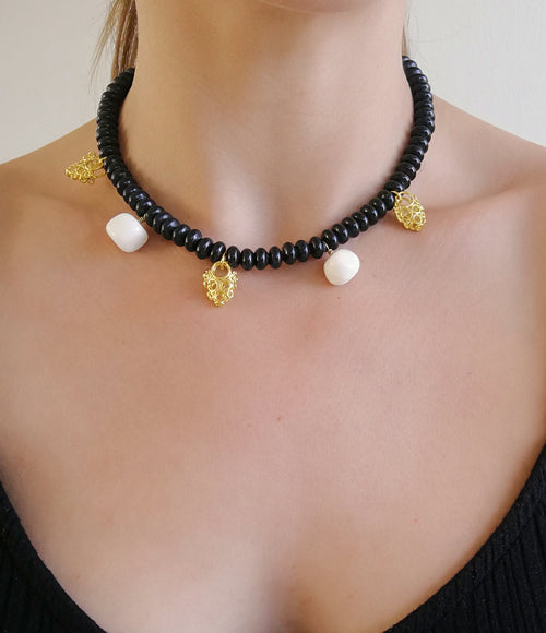 Lina Gemstone Necklace -maria-moyseos