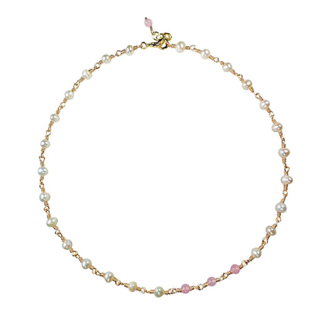 ARIA- White short Necklace with charms