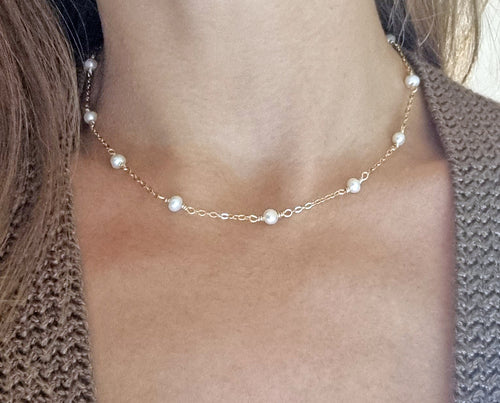 MANTO 14k Gold Filled Pearl Choker