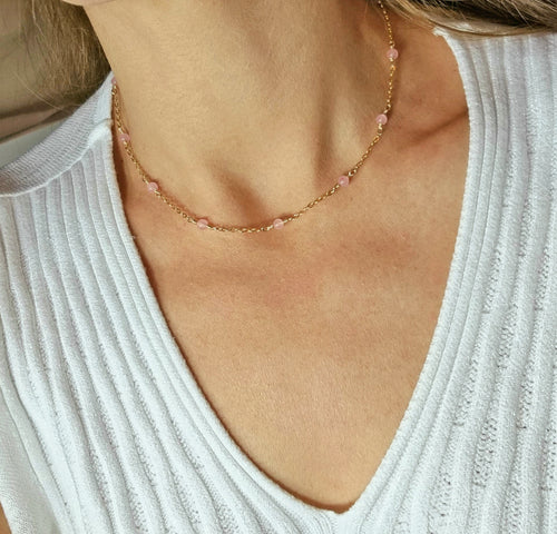 MARILENA Rose Gemstone Choker