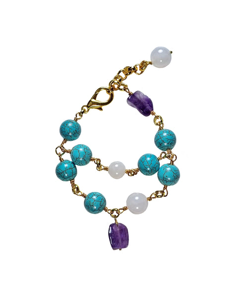 Markella Turquoise and Amethyst Bracelet