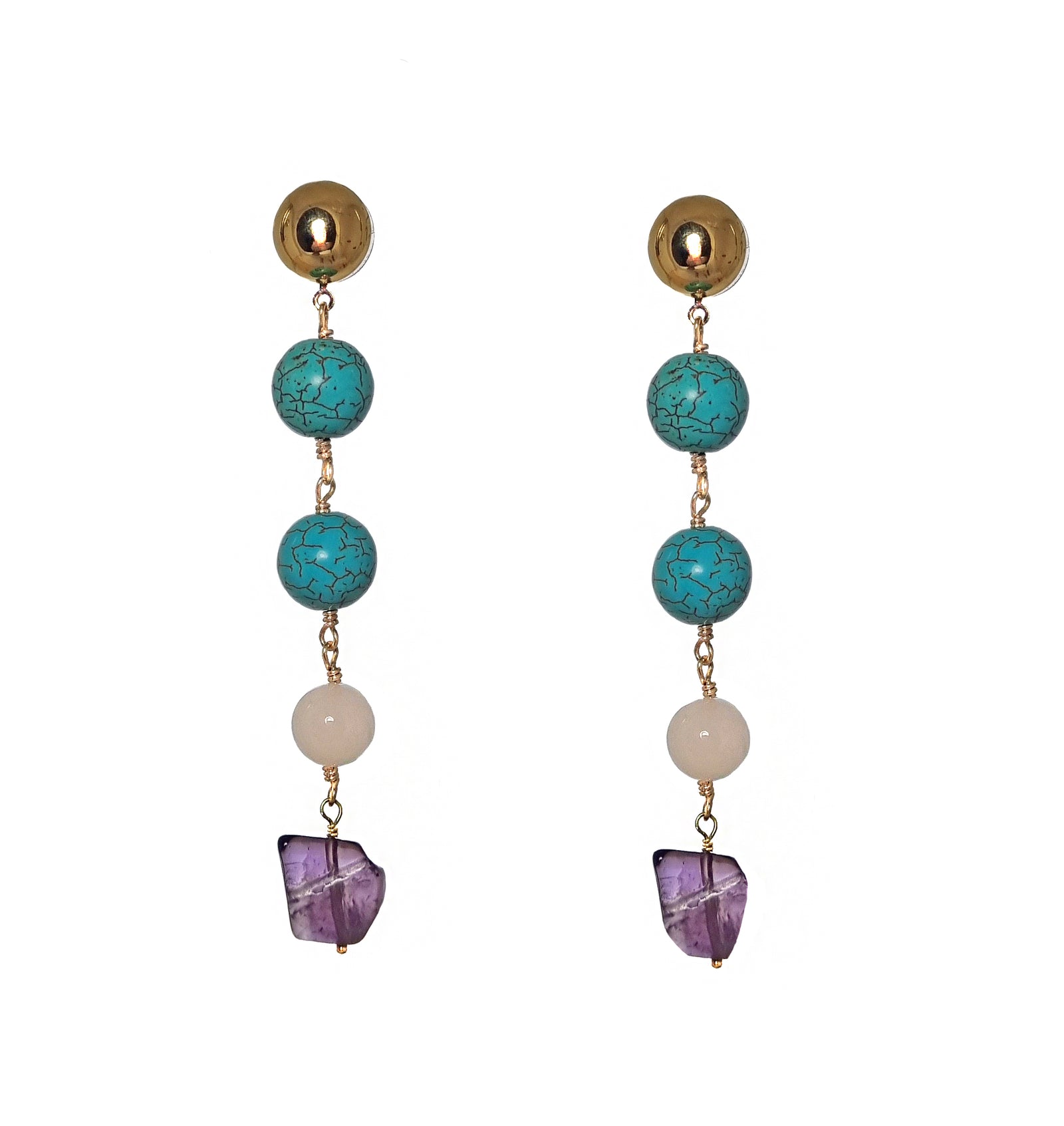 MARKELLA Turquoise and Amethyst Earrings