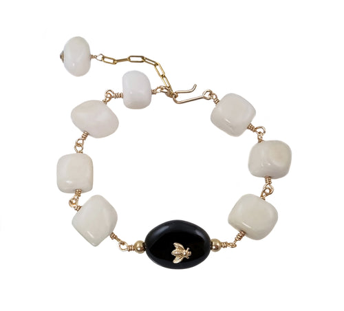 NADINA bee charm gemstone Bracelet