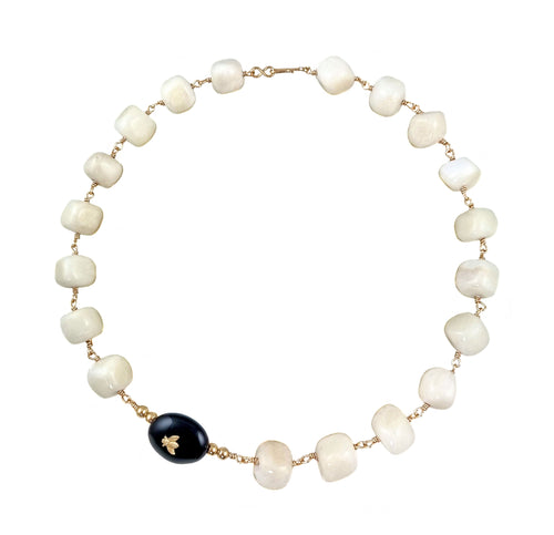 NADINA Gemstone bee charm Choker