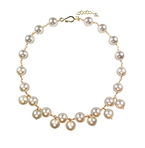 ARIA- White short Necklace with charms