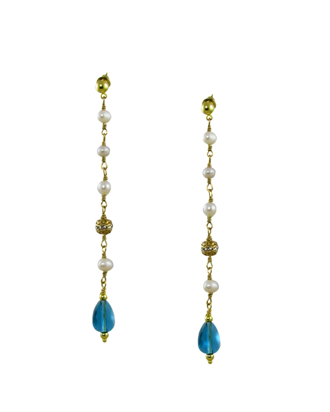 VIRGINIA Pearl and Swarovski Earrings -maria-moyseos